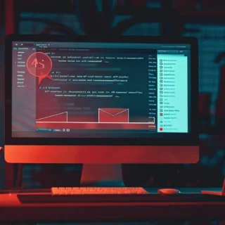 a computer screen displaying a glowing email inbox with a rising thermometer symbolizing increased conversion rates.